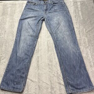 Helix Men's Jeans Size 3x432 Medium Wash Relaxed Fit Straight Leg Blue Denim